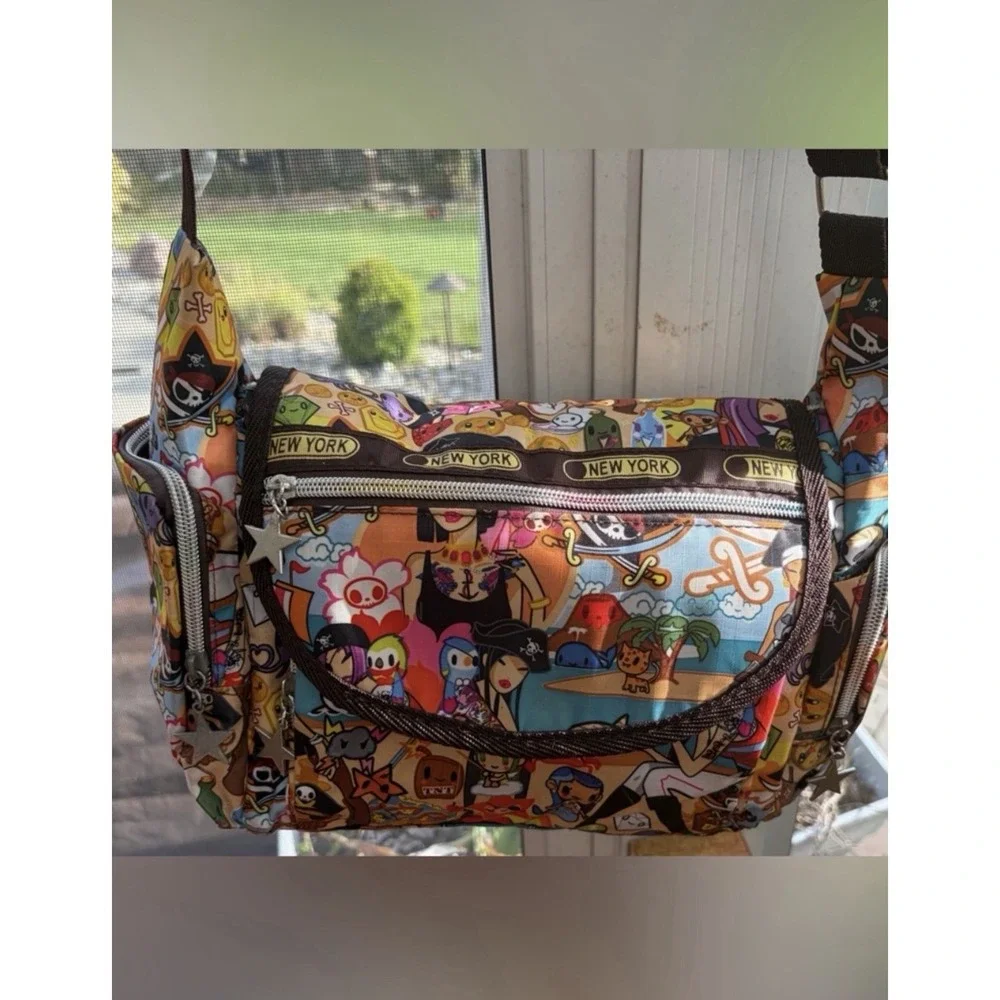Rare Vintage 2000s tokidoki Pirata pattern Bag authentic Rainbow zippers